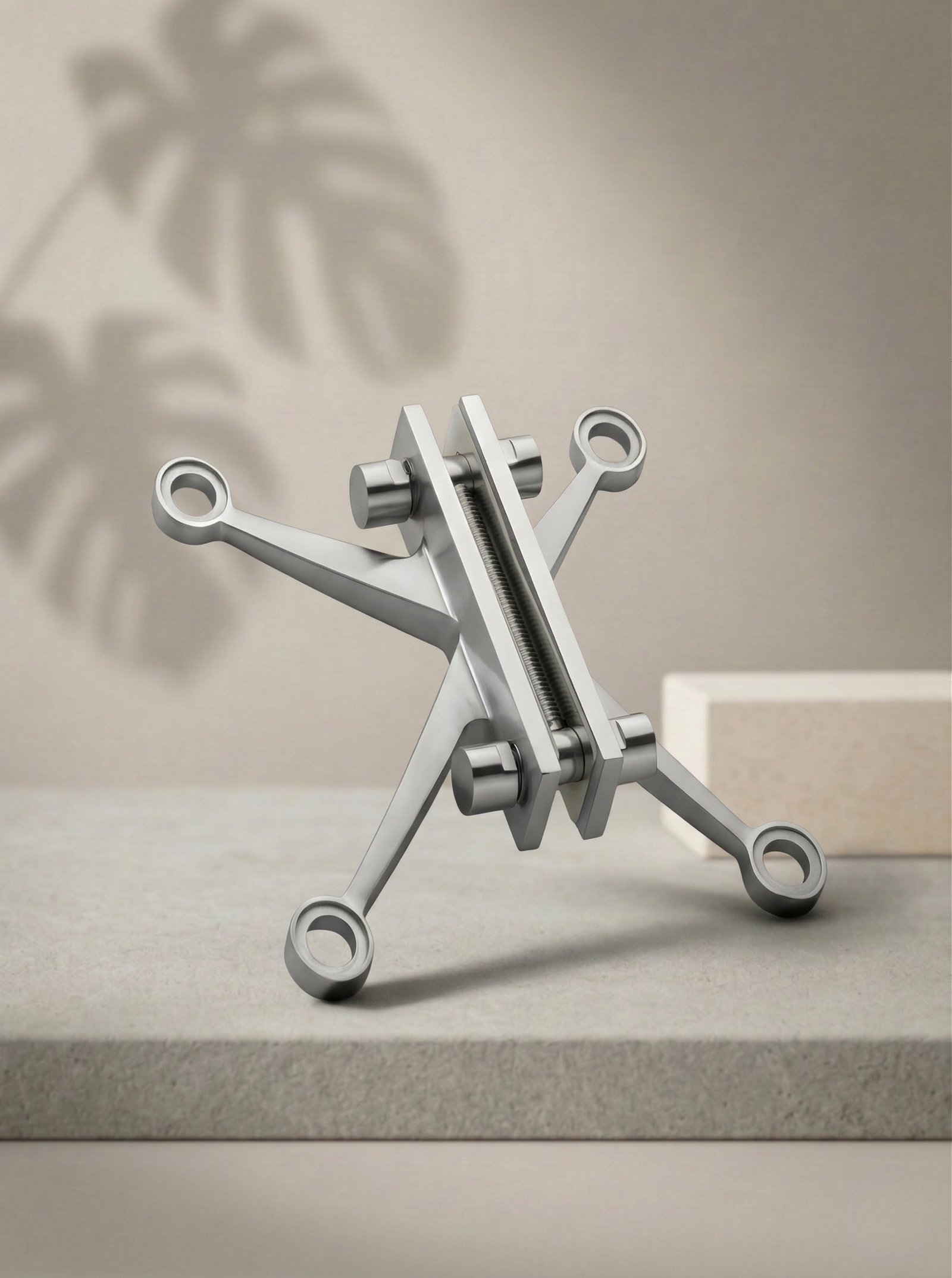 GLAXOR 4-Way Spider Fitting with Glass Fin Support