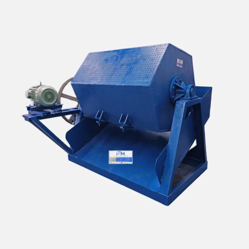 Heavy-duty drum clean machine (ghanti) manufactured by IP Magnate for efficient foundry casting cleaning.