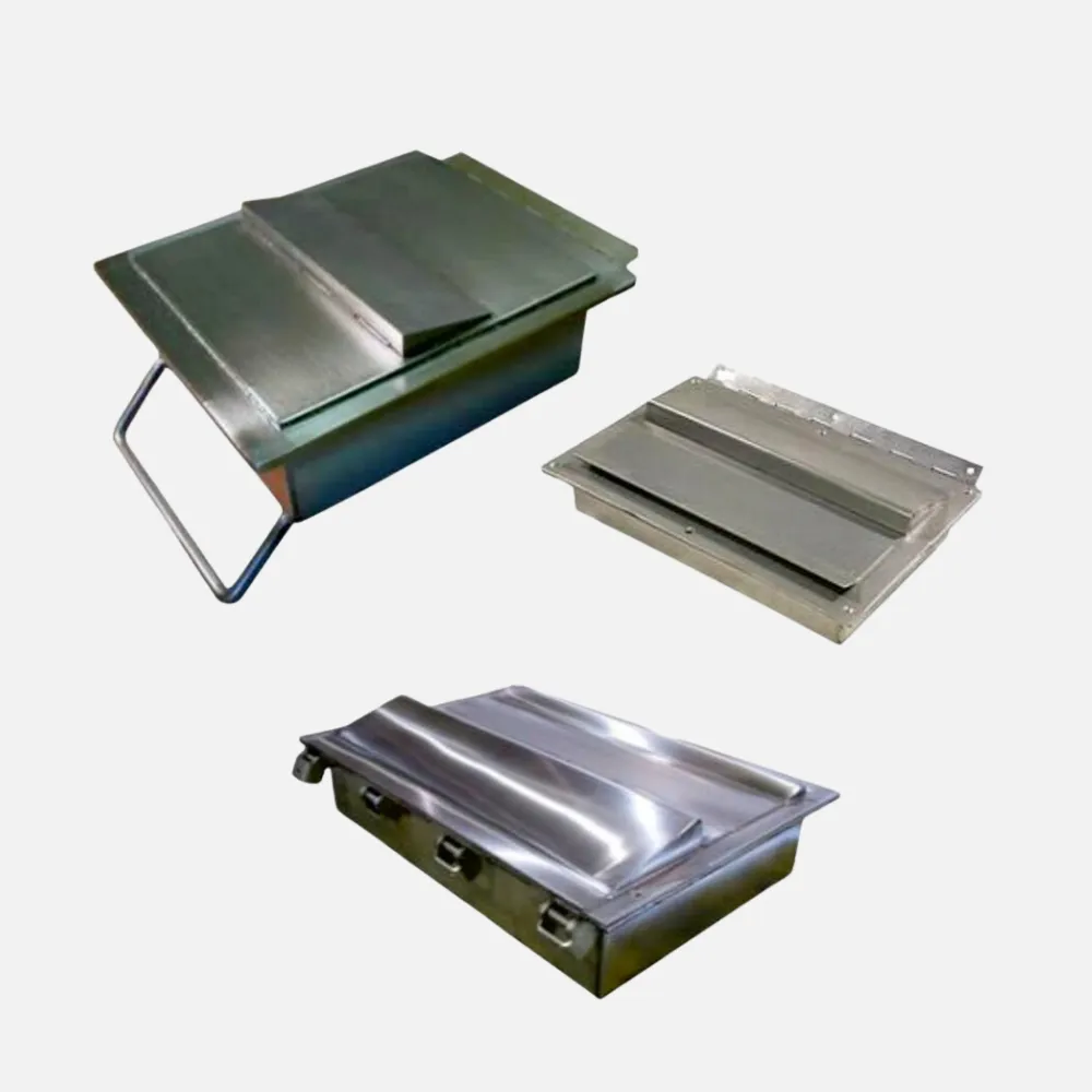 Heavy-duty industrial plate magnet manufactured by IP Magnate for tramp iron removal in chutes.